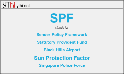 What does SPF mean? What is the full form of SPF?