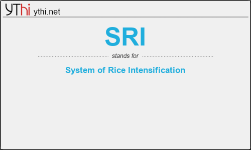 What does SRI mean? What is the full form of SRI?