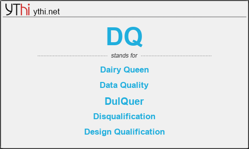 What does DQ mean? What is the full form of DQ?