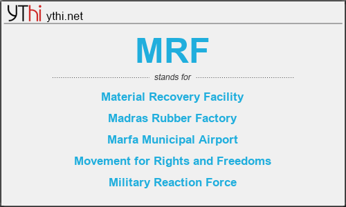 What does MRF mean? What is the full form of MRF?