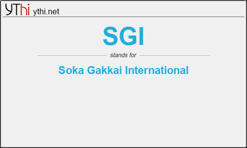 What does SGI mean? What is the full form of SGI?