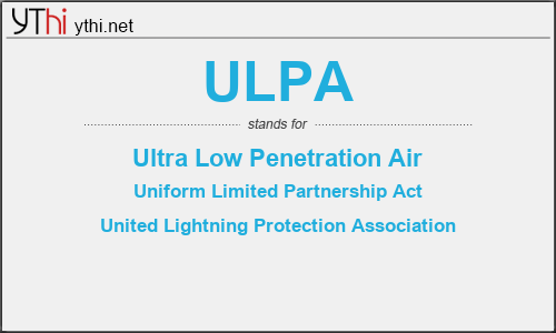 What does ULPA mean? What is the full form of ULPA?