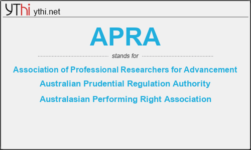 What does APRA mean? What is the full form of APRA?