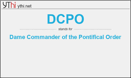 What does DCPO mean? What is the full form of DCPO?