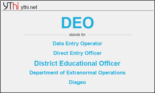 What does DEO mean? What is the full form of DEO?