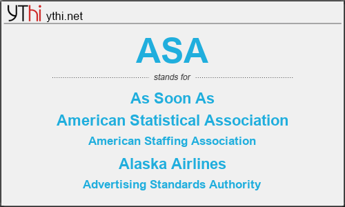 What does ASA mean? What is the full form of ASA?