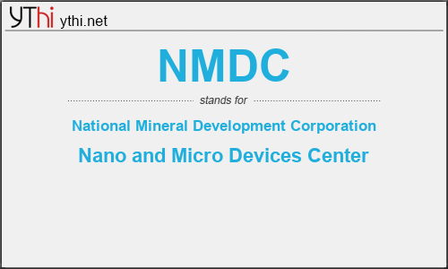 What does NMDC mean? What is the full form of NMDC?