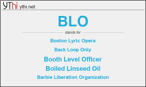 What does BLO mean? What is the full form of BLO?