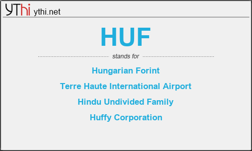 What does HUF mean? What is the full form of HUF?