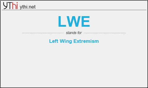 What does LWE mean? What is the full form of LWE?