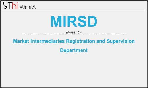 What does MIRSD mean? What is the full form of MIRSD?