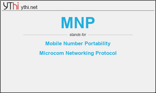 What does MNP mean? What is the full form of MNP?