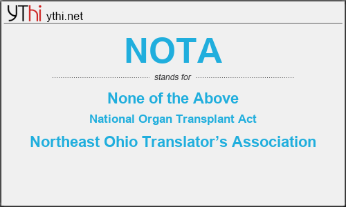 What does NOTA mean? What is the full form of NOTA?