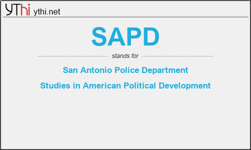 What does SAPD mean? What is the full form of SAPD?