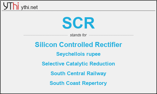 What does SCR mean? What is the full form of SCR?