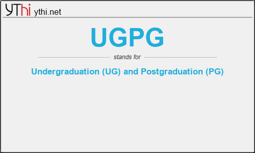 What does UGPG mean? What is the full form of UGPG?