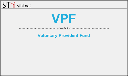 What does VPF mean? What is the full form of VPF?