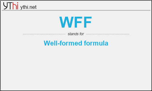 What does WFF mean? What is the full form of WFF?