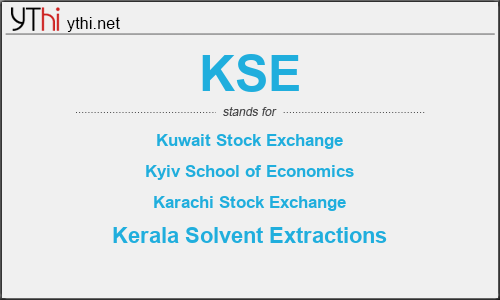 What does KSE mean? What is the full form of KSE?