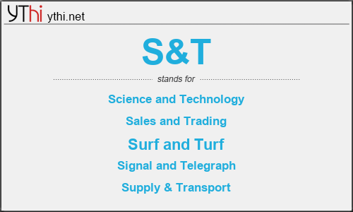 What does S&T mean? What is the full form of S&T?