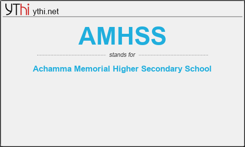 What does AMHSS mean? What is the full form of AMHSS?