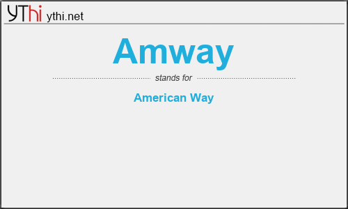 What does AMWAY mean? What is the full form of AMWAY?