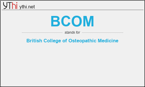 What does BCOM mean? What is the full form of BCOM?