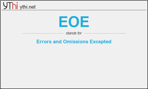 What does EOE mean? What is the full form of EOE?