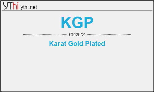 What does KGP mean? What is the full form of KGP?