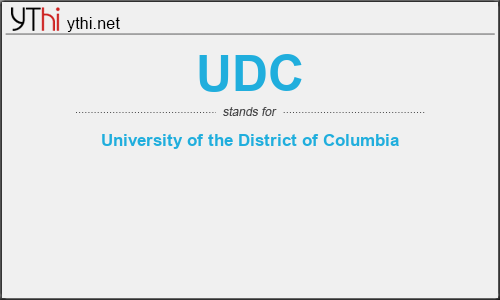 What does UDC mean? What is the full form of UDC?