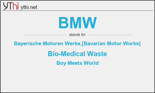 What does BMW mean? What is the full form of BMW?