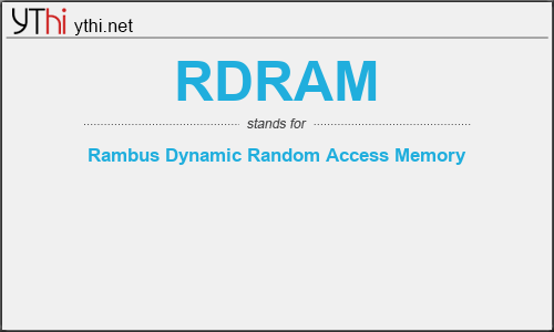 What does RDRAM mean? What is the full form of RDRAM?