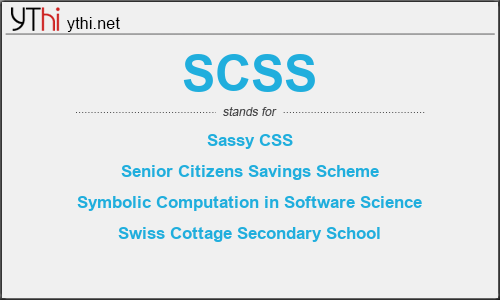 What does SCSS mean? What is the full form of SCSS?