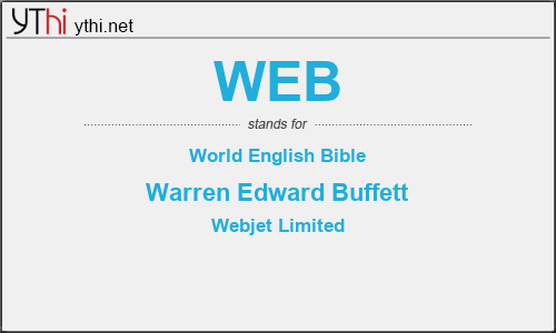 What does WEB mean? What is the full form of WEB?
