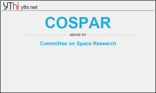 What does COSPAR mean What is the full form of COSPAR English