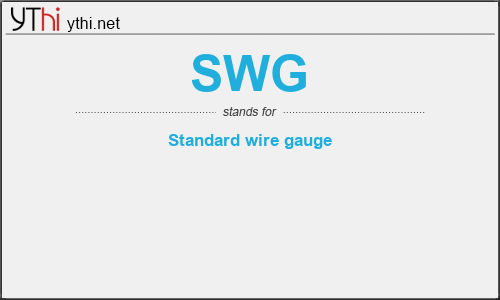 What does SWG mean? What is the full form of SWG?
