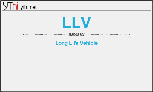 What does LLV mean? What is the full form of LLV?