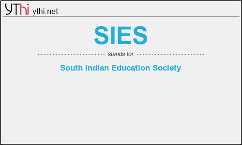 What does SIES mean? What is the full form of SIES?