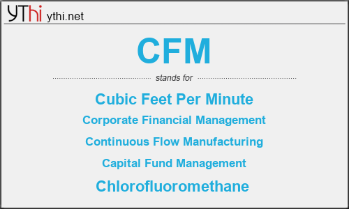 What does CFM mean? What is the full form of CFM?
