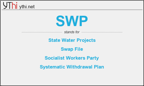 What does SWP mean? What is the full form of SWP?