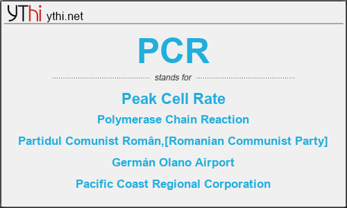 What does PCR mean? What is the full form of PCR?