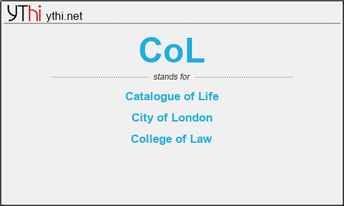 What does COL mean? What is the full form of COL?