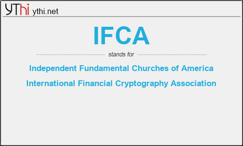 What does IFCA mean? What is the full form of IFCA?