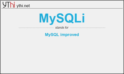 What does MYSQLI mean? What is the full form of MYSQLI?