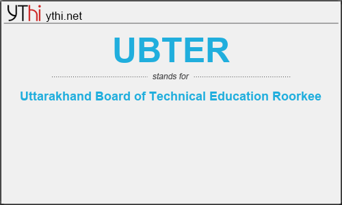 What does UBTER mean? What is the full form of UBTER?