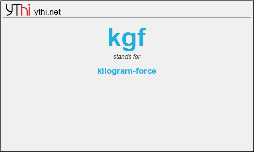 What does KGF mean? What is the full form of KGF?