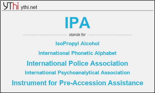 What does IPA mean? What is the full form of IPA?