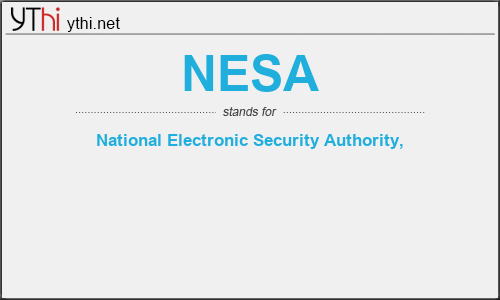 What does NESA mean? What is the full form of NESA?