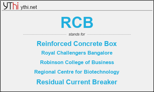 What does RCB mean? What is the full form of RCB?