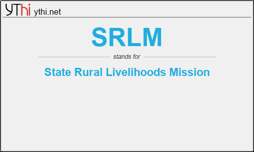 What does SRLM mean? What is the full form of SRLM?